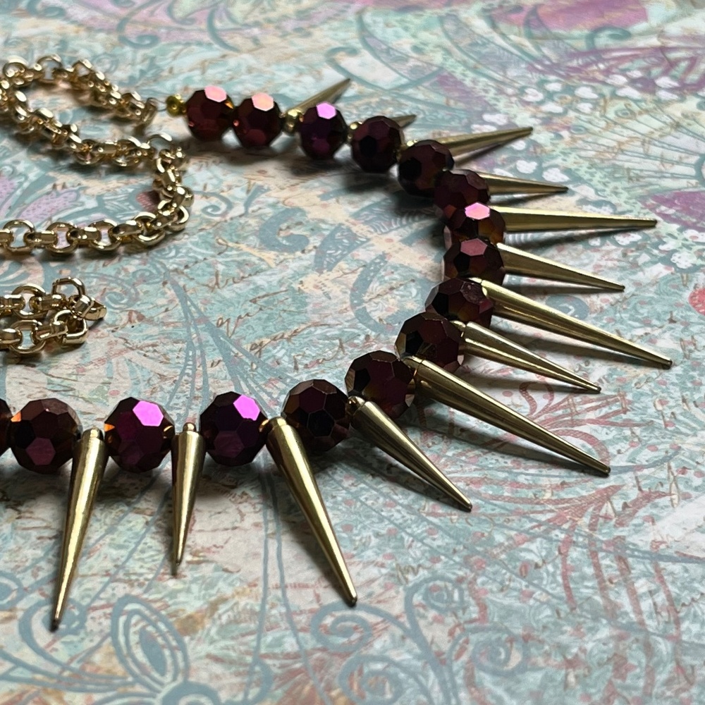 VTG/Antique MLD Bead & Spike Necklace - Picture 2 of 6